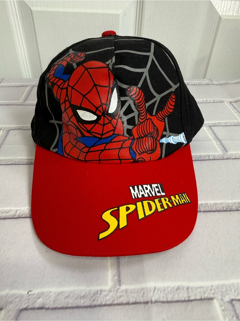 Marvel Spider-Man Boys Baseball Cap Hat Red Black Adjustable Kids